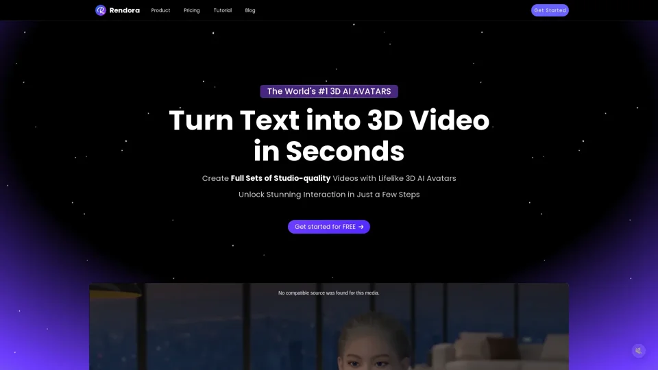 Rendora: Revolutionizing 3D Video Creation with AI