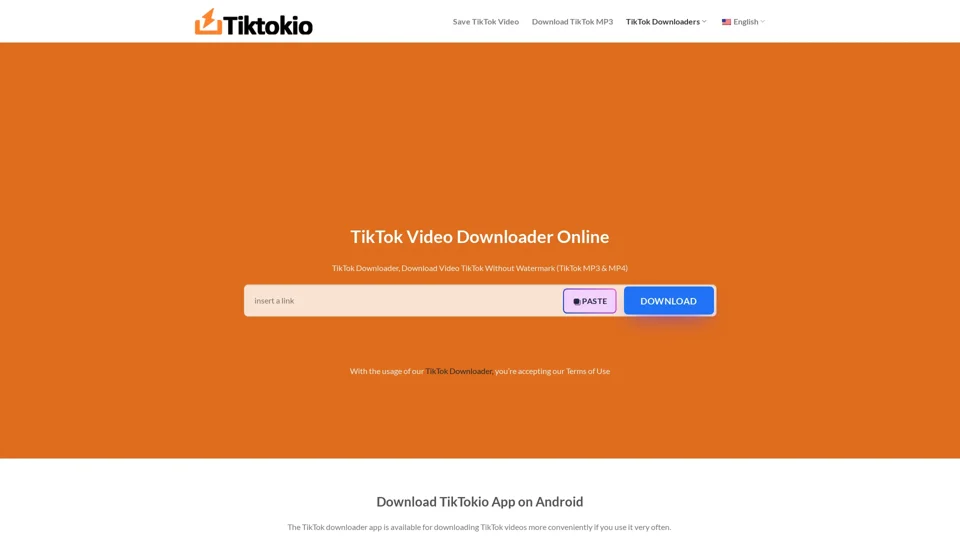 TikTokio: A Fast and Free TikTok Video Downloader Without Watermark