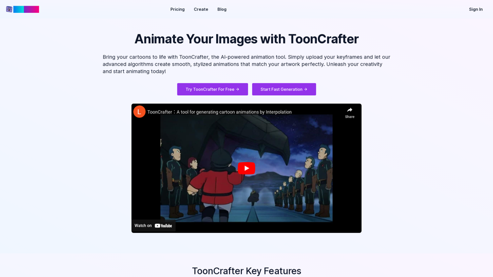 ToonCrafter - AI Cartoon Animation Generator