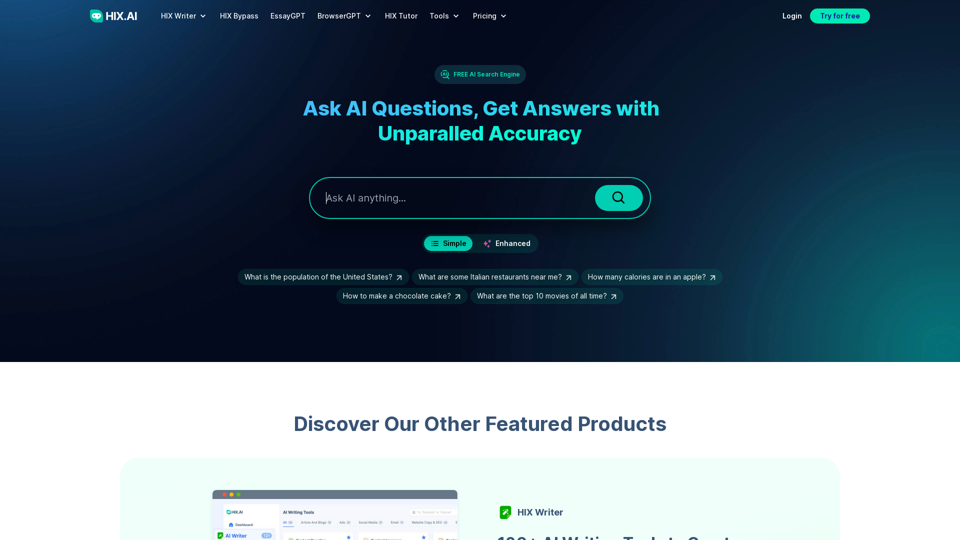 Ask AI - AI Search Engine - Free & Accurate Answers | HIX AI