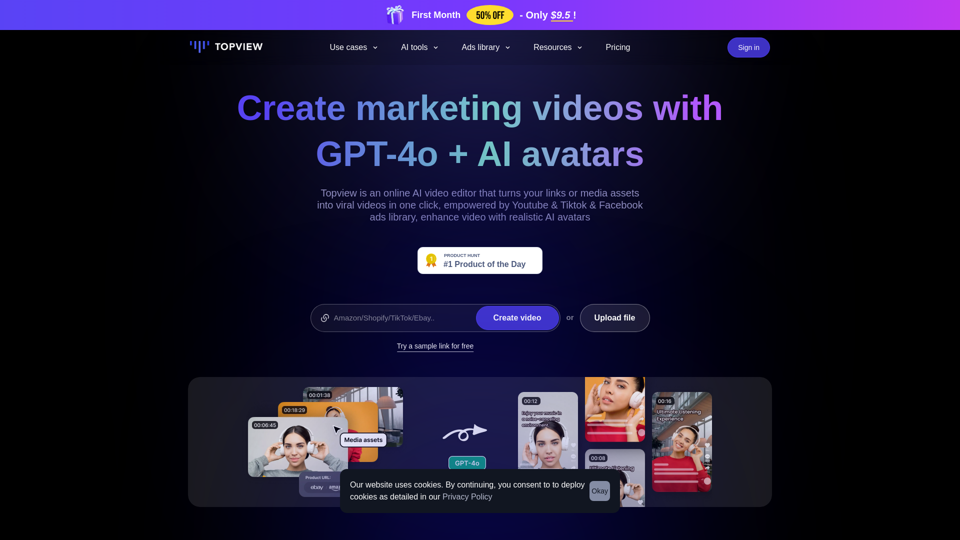 Topview.ai:Free online AI video  editor for video creation