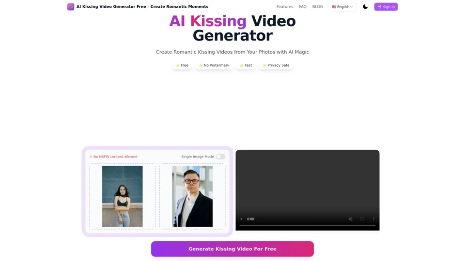 AI Kissing Video Generator Online: Create Romantic Moments with AI Magic