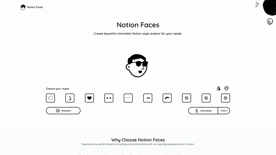 Notion Faces: Create Beautiful Minimalist Notion Style Avatars